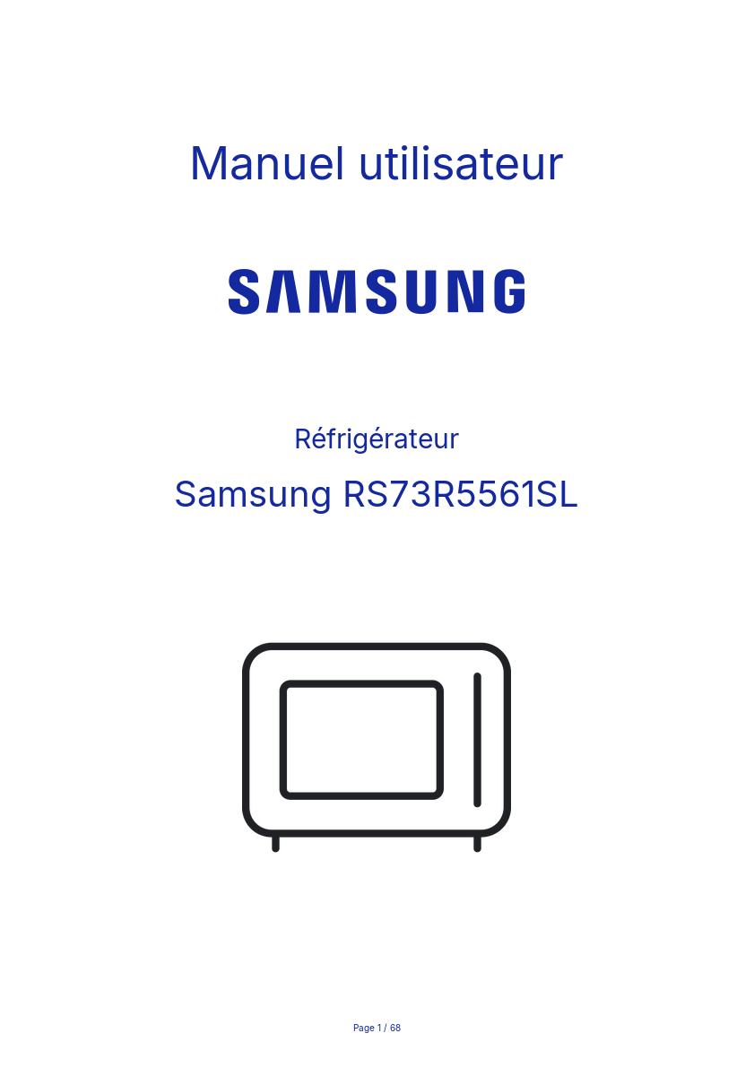 Image de la première page du manuel de l'appareil RS73R5561SL