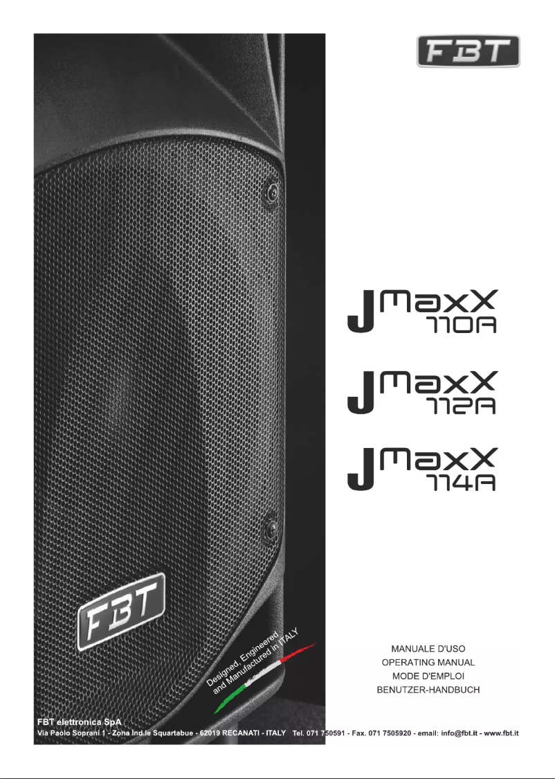Image de la première page du manuel de l'appareil J MaxX 110A