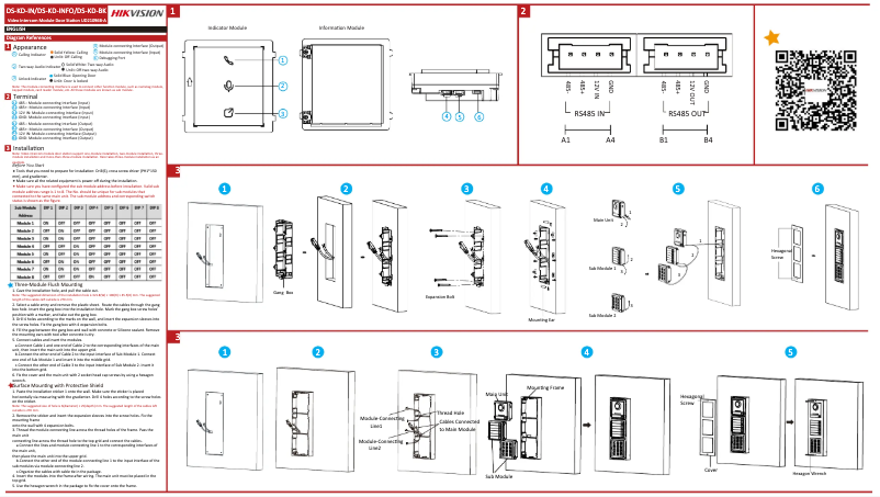 Página 1 del manual Guía de inicio rápido Hikvision DS-KD-IN