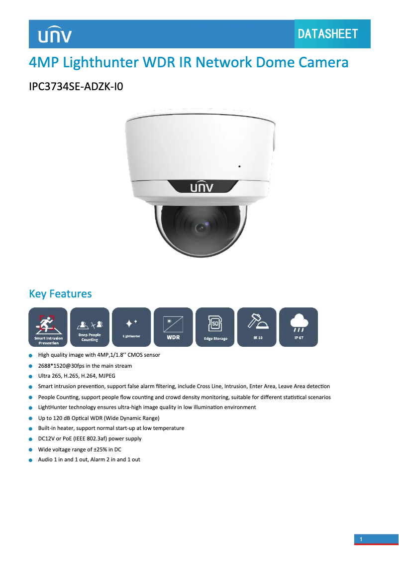 Image de la première page du manuel de l'appareil IPC3734SE-ADZK-I0