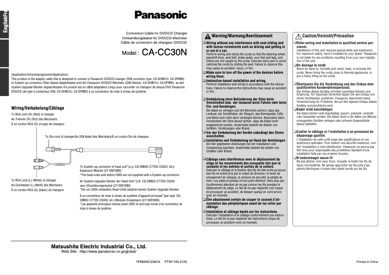 Página 1 del manual Manual de usuario Panasonic CA-CC30N