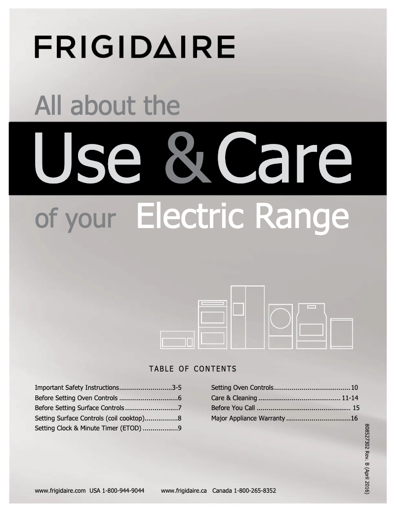 Page n°1 - Manuel utilisateur Frigidaire FFEF3003NW