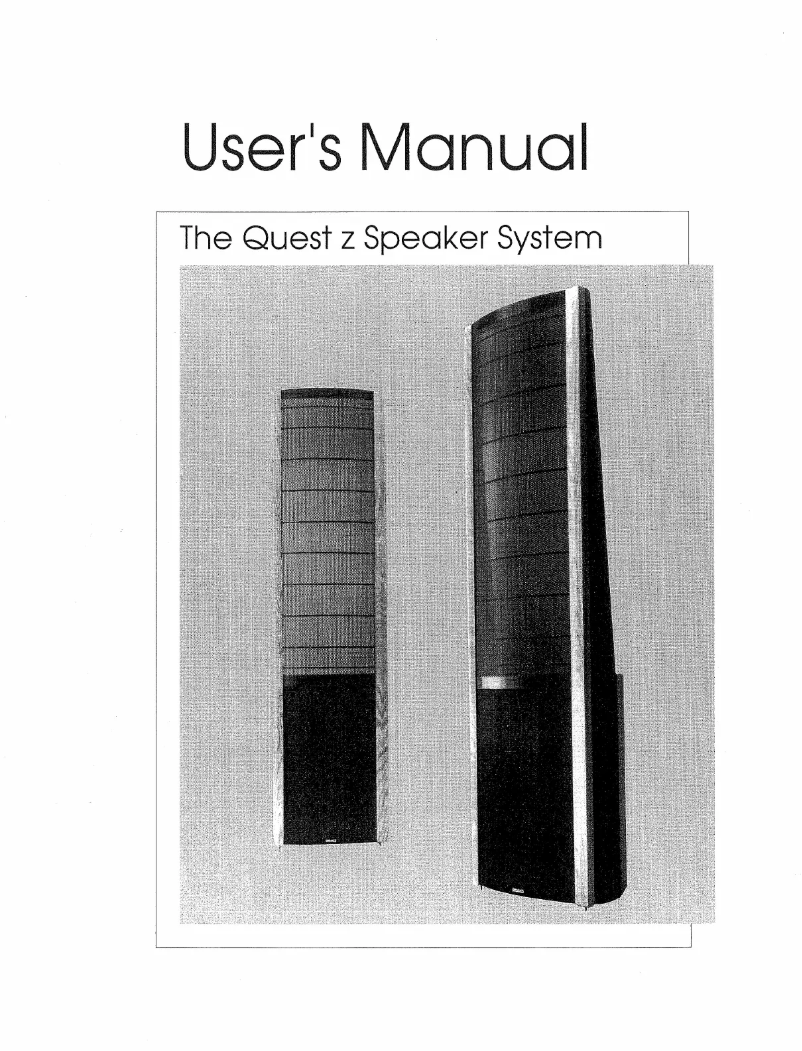 Page n°1 - Manuel utilisateur Martin Logan Quest z