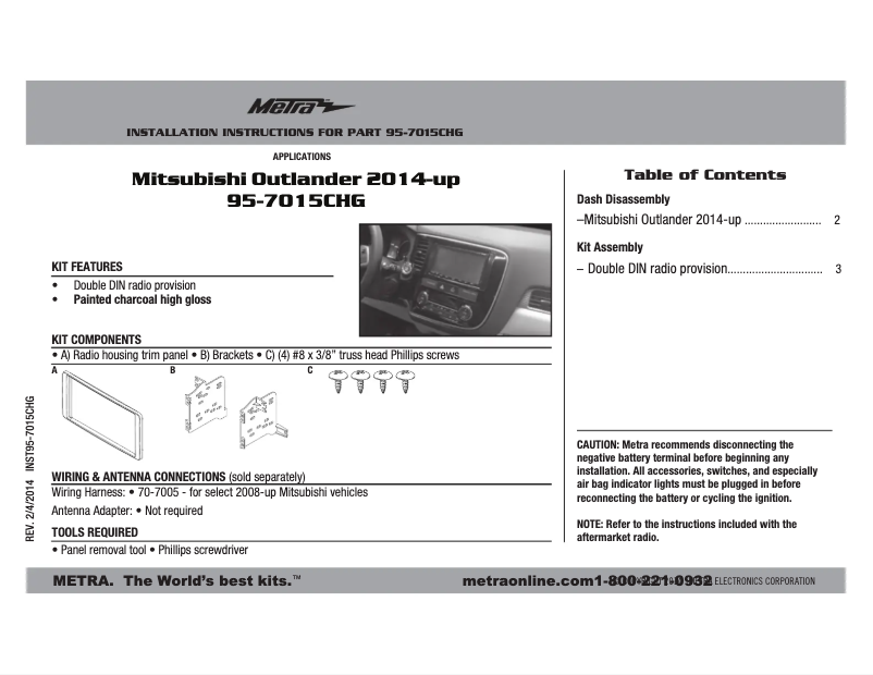 Página 1 del manual Manual de usuario Metra 95-7015CHG