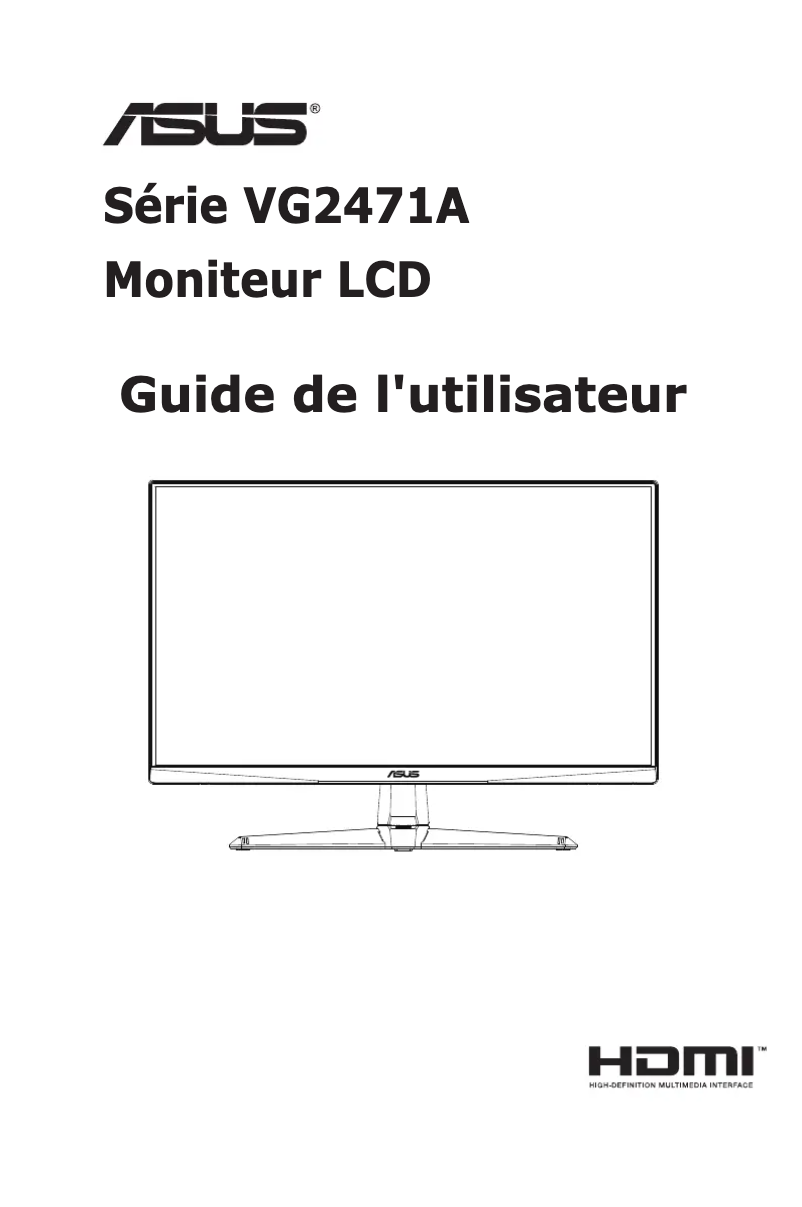 Image de la première page du manuel de l'appareil TUF Gaming VG247Q1A