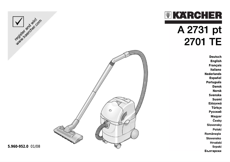 Page n°1 - Manuel utilisateur Kärcher A 2731 PT