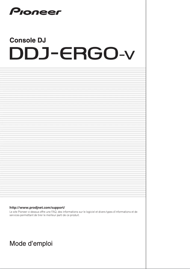Page 1 de la notice Manuel utilisateur Pioneer DDJ-Ergo