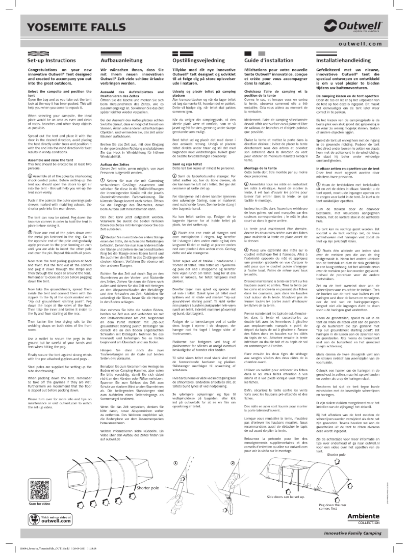 Imagen de la primera página del manual del dispositivo Ambiente Yosemite Falls