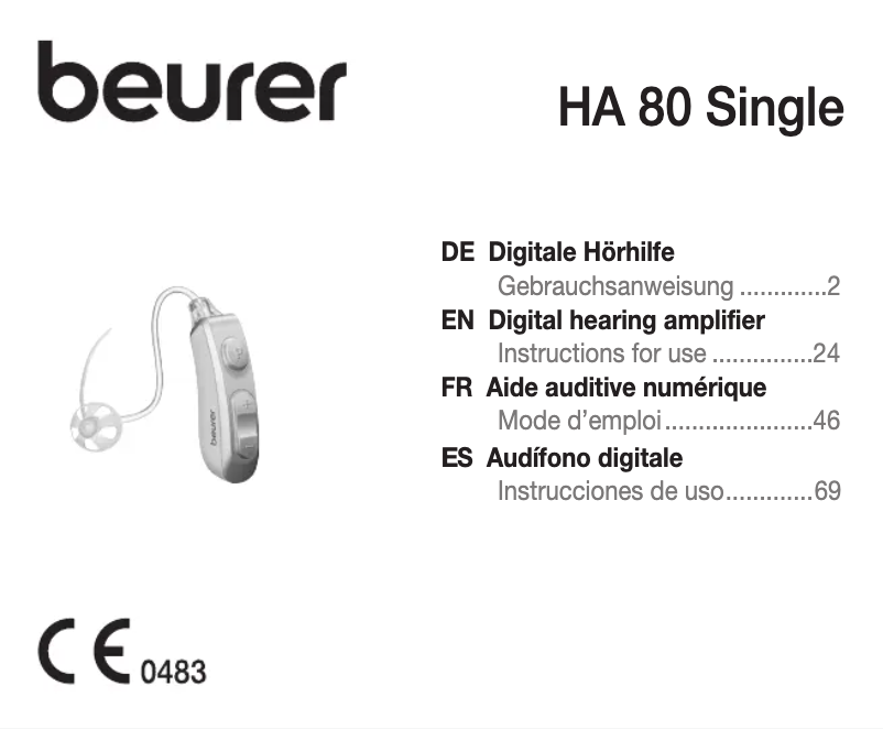 Page n°1 - Manuel utilisateur Beurer HA 70