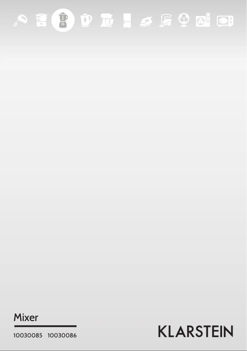 Page n°1 - Manuel utilisateur Klarstein 10030086