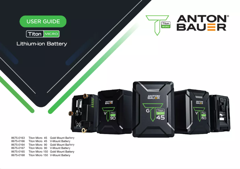 Page n°1 - Manuel utilisateur Anton/Bauer Titon Micro 150