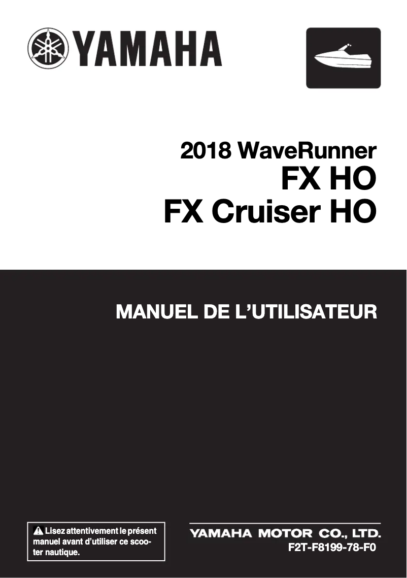 Page n°1 - Manuel utilisateur Yamaha FX Cruiser HO (2018)