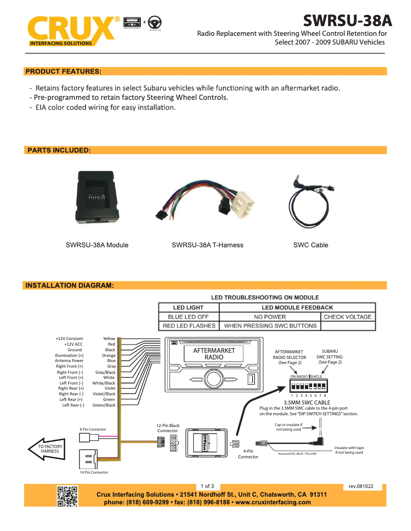 Image de la première page du manuel de l'appareil SWRSU-38A