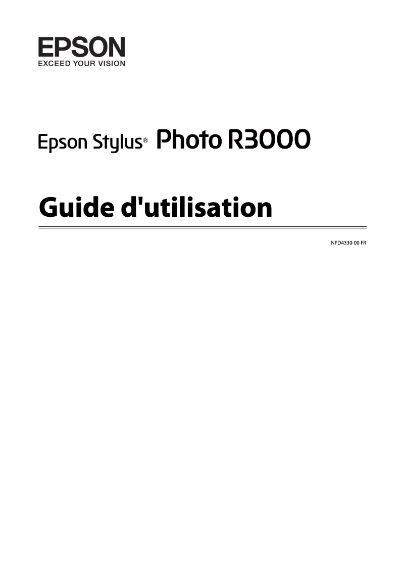 Page n°1 - Manuel utilisateur Epson Stylus Photo R3000