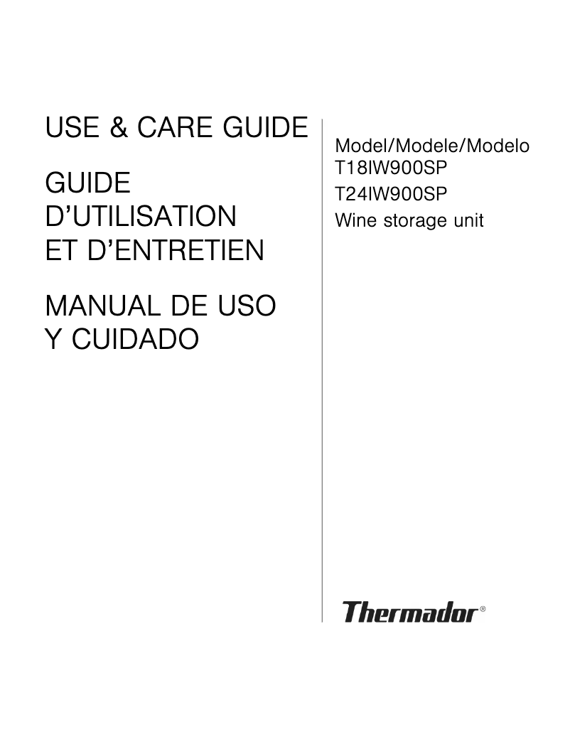 Página 1 del manual Manual de usuario Thermador T24IW900SP