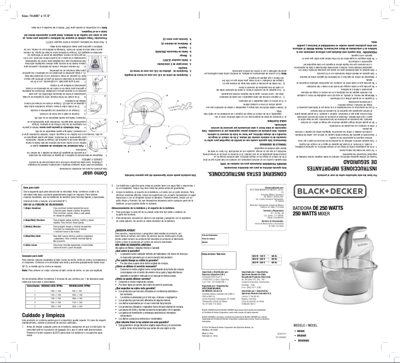 Page 1 de la notice Manuel utilisateur Black & Decker MX900WG