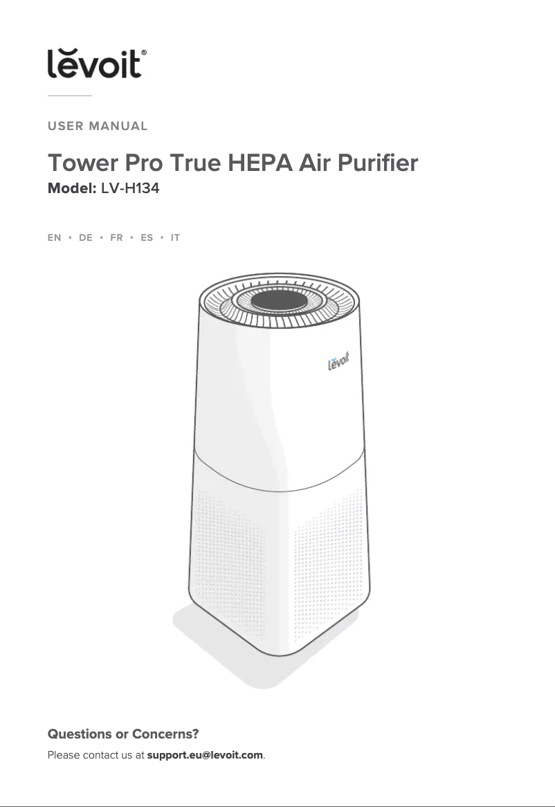 Image de la première page du manuel de l'appareil Tower Pro LV-H134