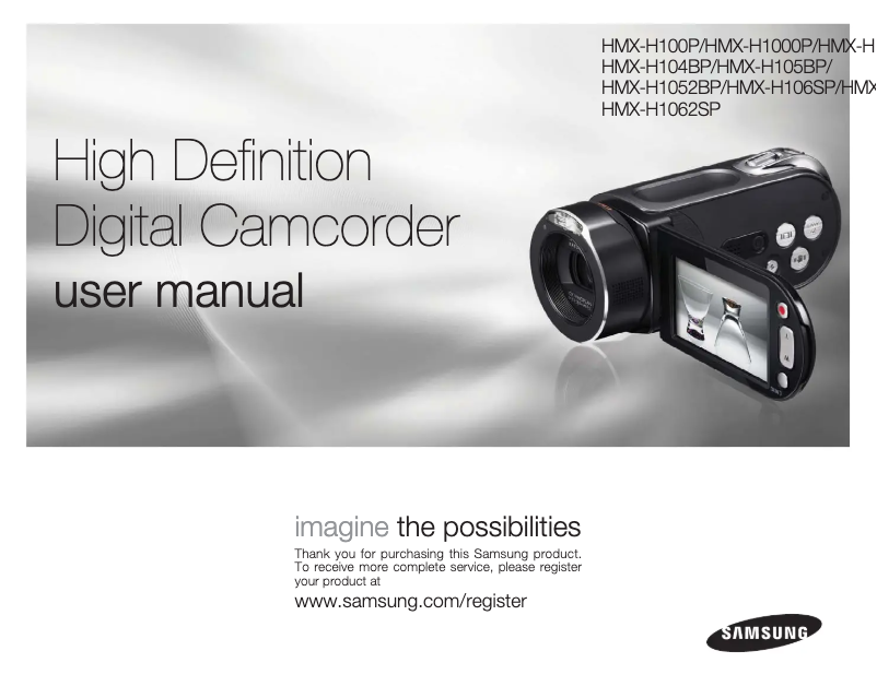 Page n°1 - Manuel utilisateur Samsung HMX-H1000P
