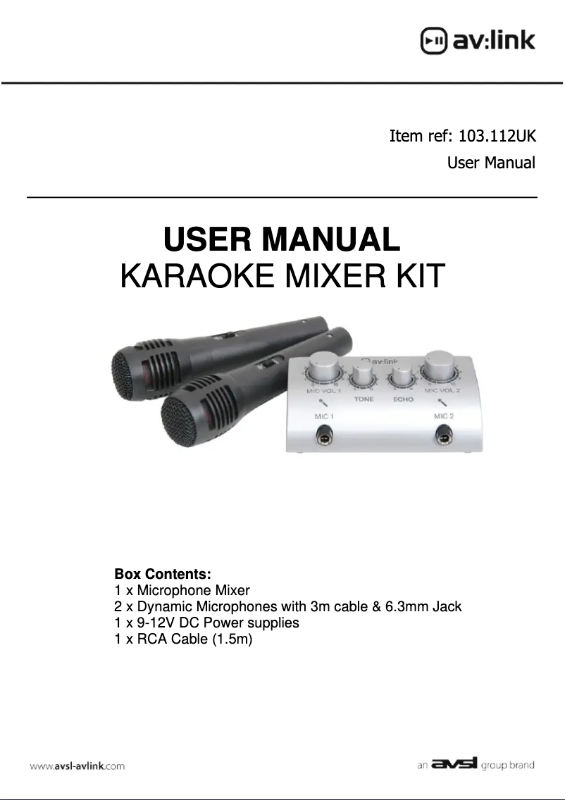 Página 1 del manual Manual de usuario AV:link 103.112UK