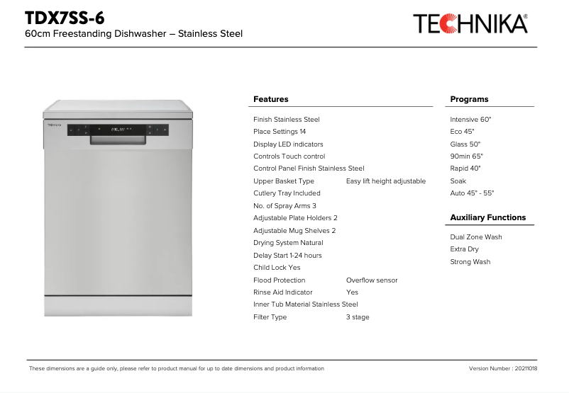 Image de la première page du manuel de l'appareil TDX7SS-6
