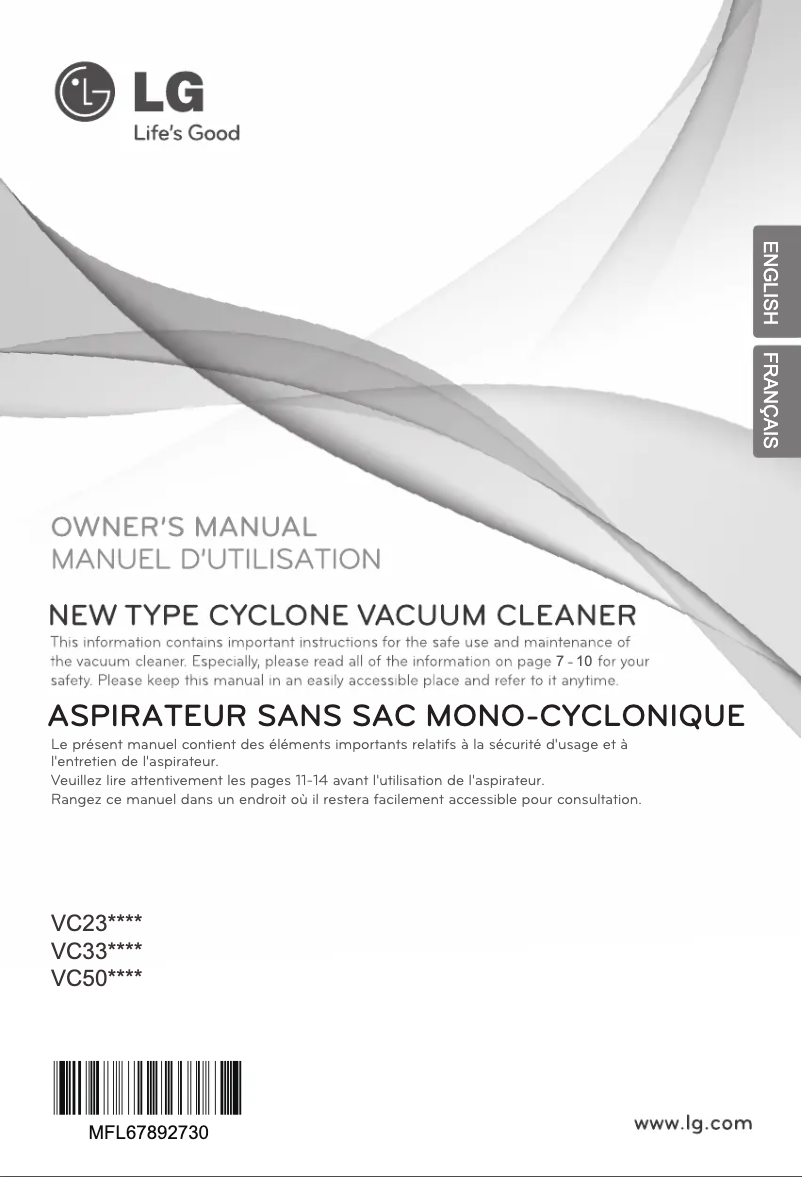 Page 1 de la notice Manuel utilisateur LG VC5030NRO