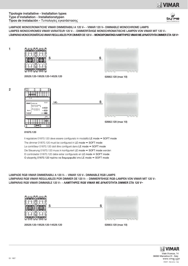Page n°1 - Guide d'installation Vimar 01875.120