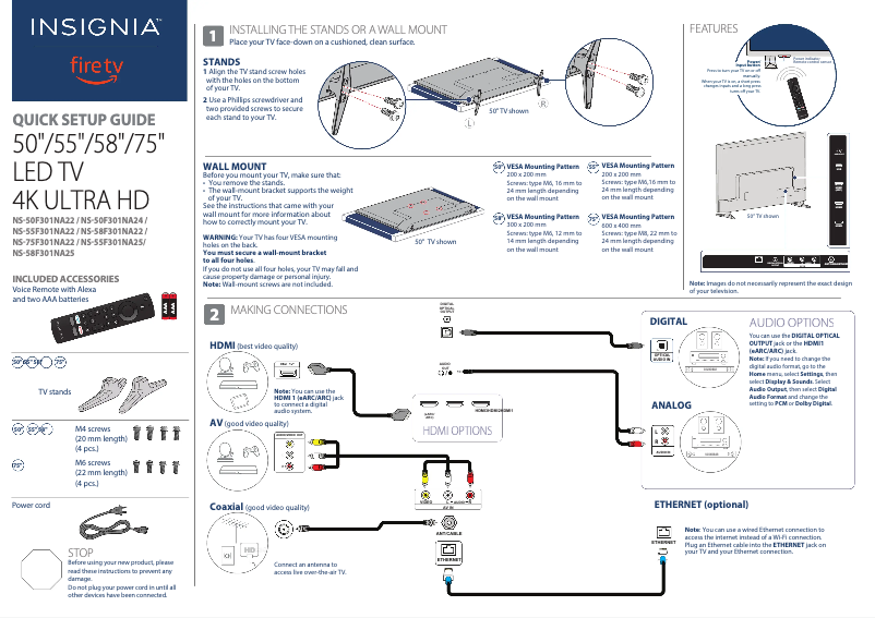 Imagen de la primera página del manual del dispositivo NS-58F301NA25
