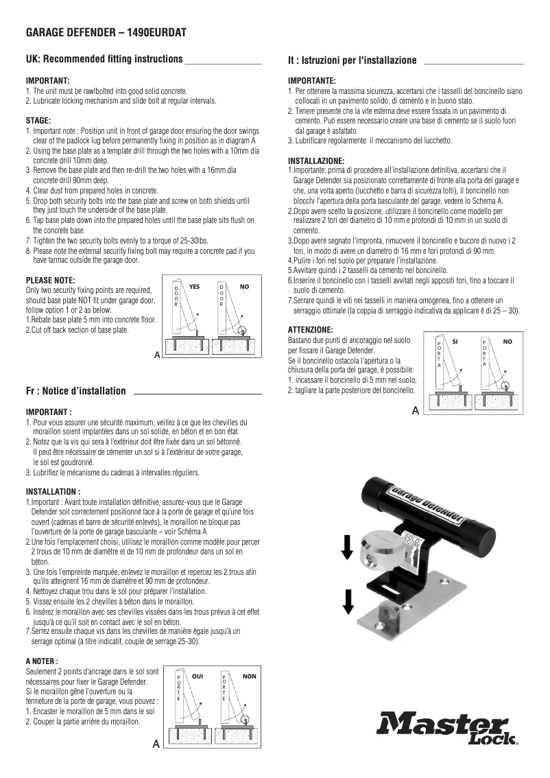 Image de la première page du manuel de l'appareil 1490EURDAT