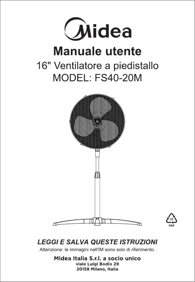 Página 1 del manual Manual de usuario Midea FS40-20M