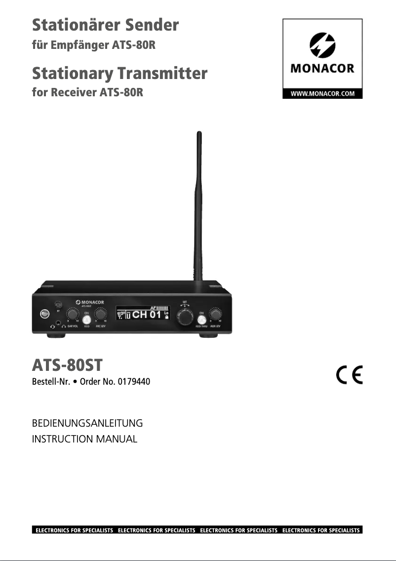 Page n°1 - Manuel utilisateur Monacor ATS-80ST
