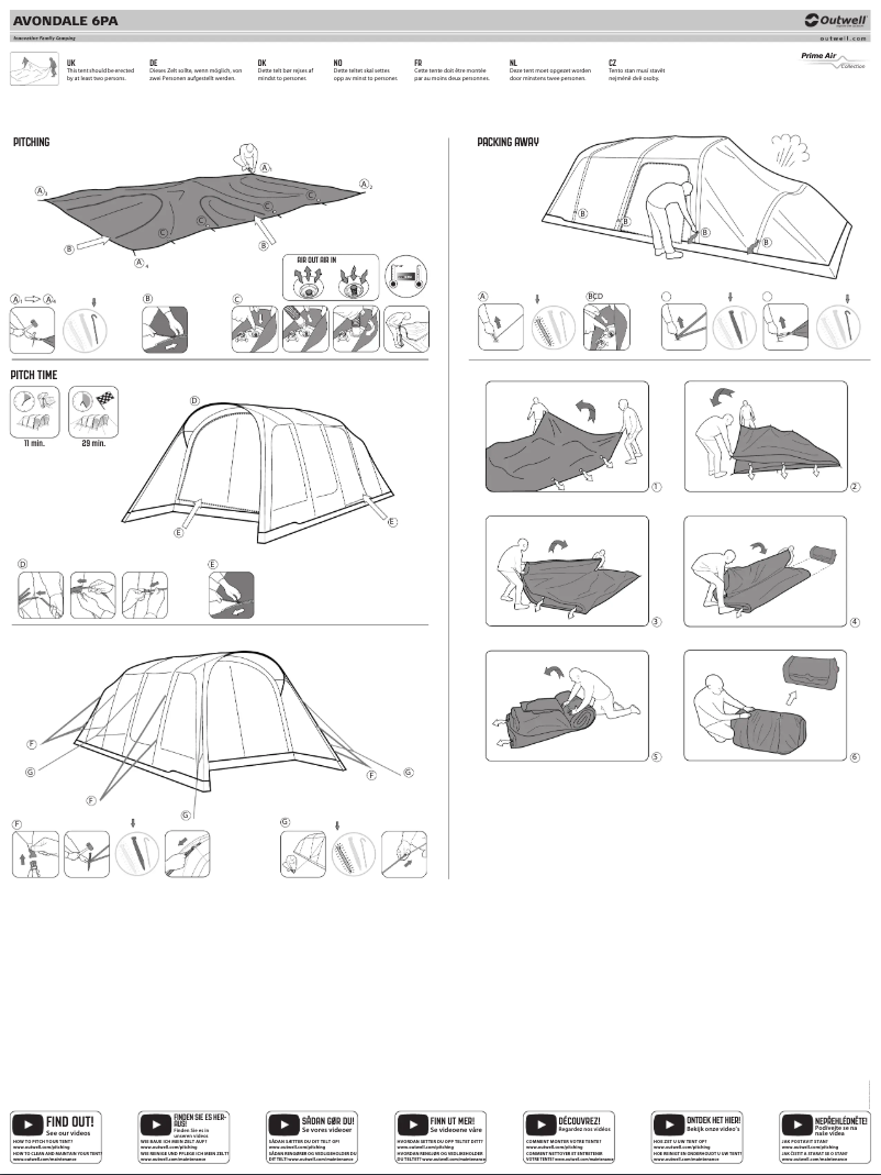 Page 1 de la notice Guide d'installation Outwell Avondale 6PA