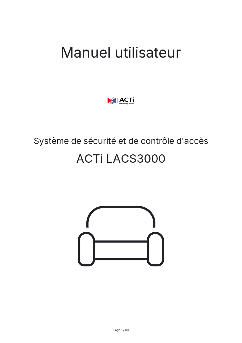 Page n°1 - Manuel utilisateur ACTi LACS3000