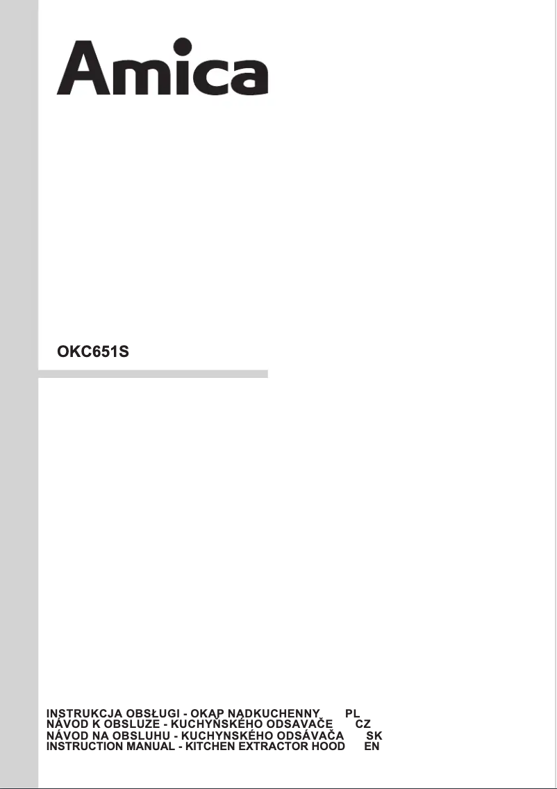 Page 1 of the manual Instruction Manual Amica OKC651S