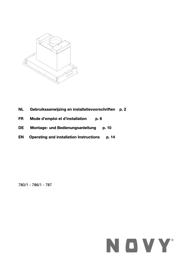 Page 1 de la notice Manuel utilisateur Novy 780 Fusion+