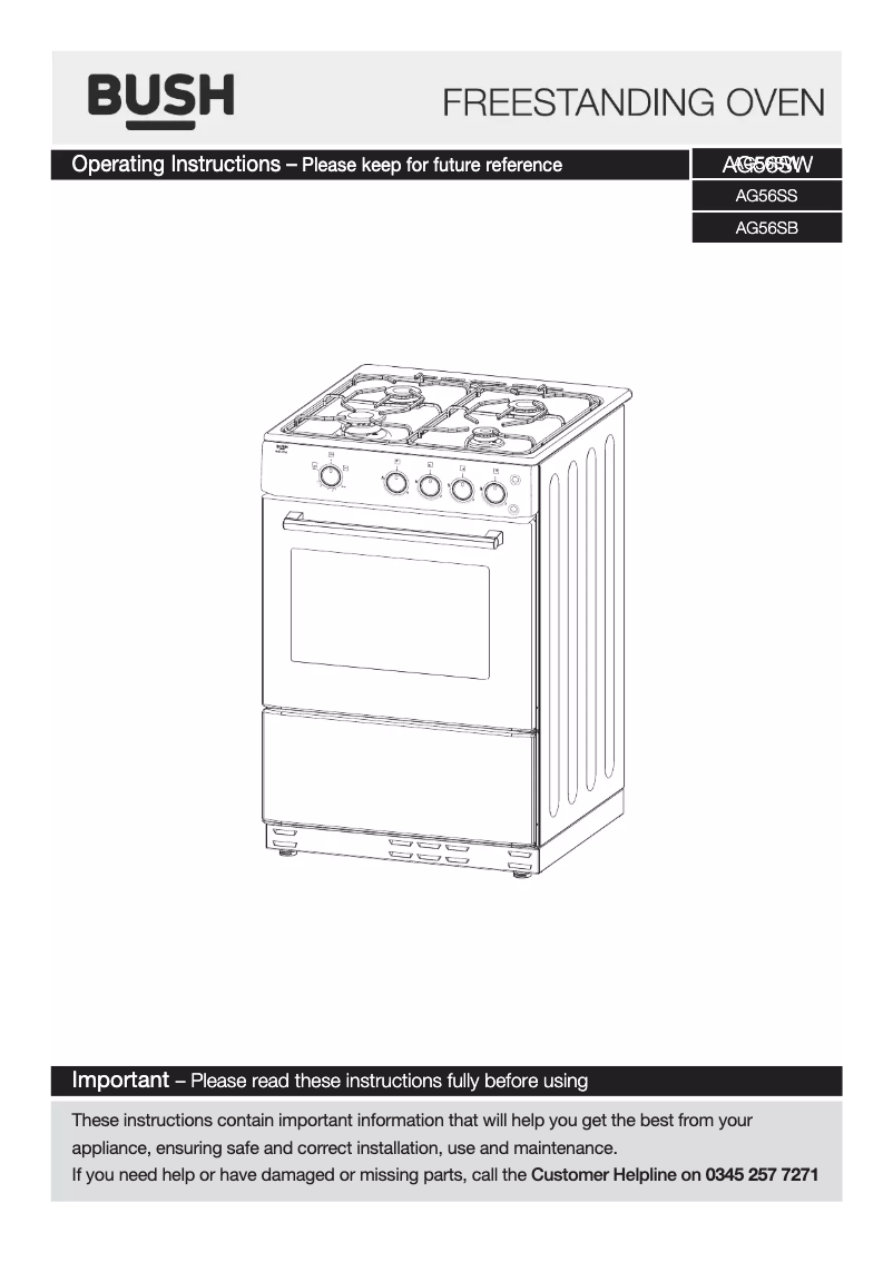 Page n°1 - Manuel utilisateur Bush AG56SB