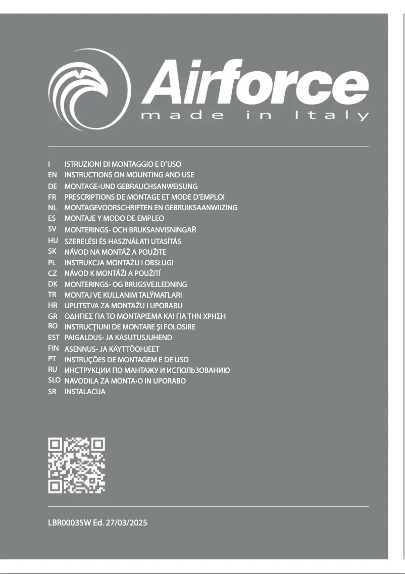 Page 1 de la notice Manuel utilisateur Airforce F203