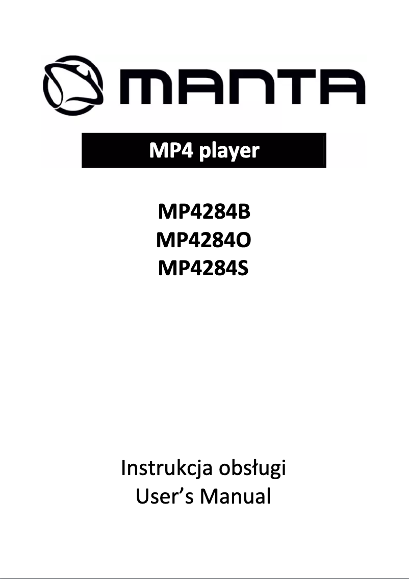Page 1 of the manual User Manual Manta MP4284O