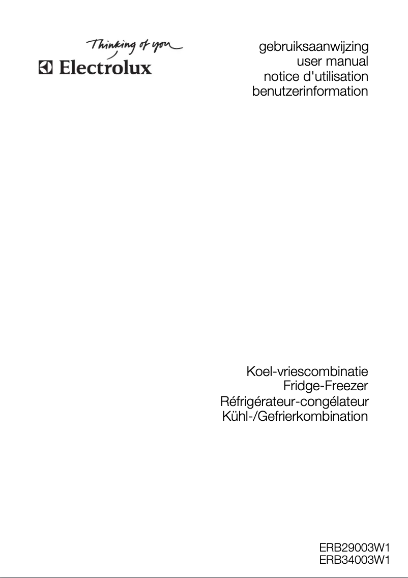 Page 1 de la notice Manuel utilisateur Electrolux ERB 29003 W1