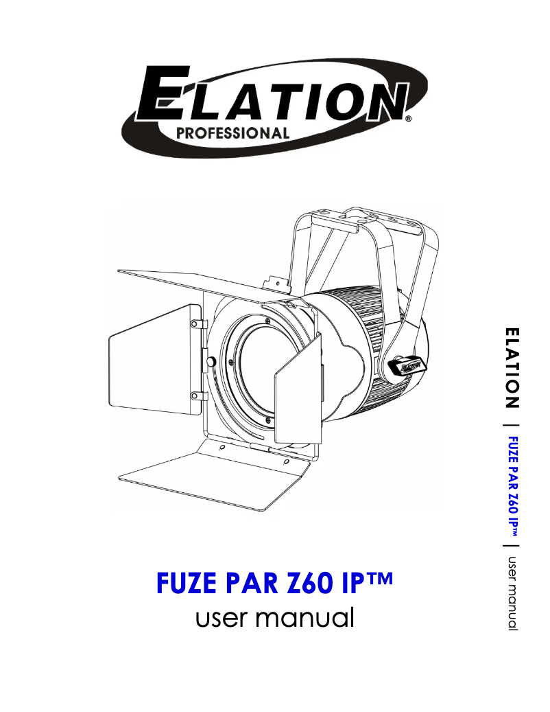 Page 1 de la notice Manuel utilisateur Elation Fuze Par Z60 IP