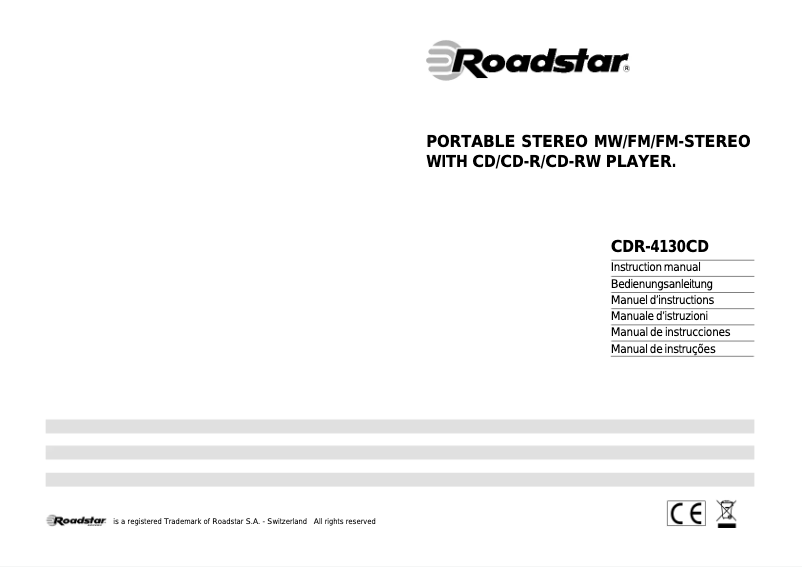 Image de la première page du manuel de l'appareil CDR4130