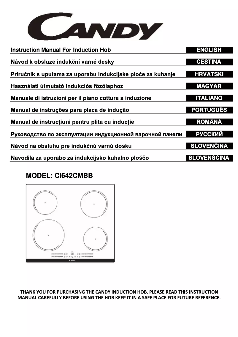 Page n°1 - Manuel utilisateur Candy CI642CMBB