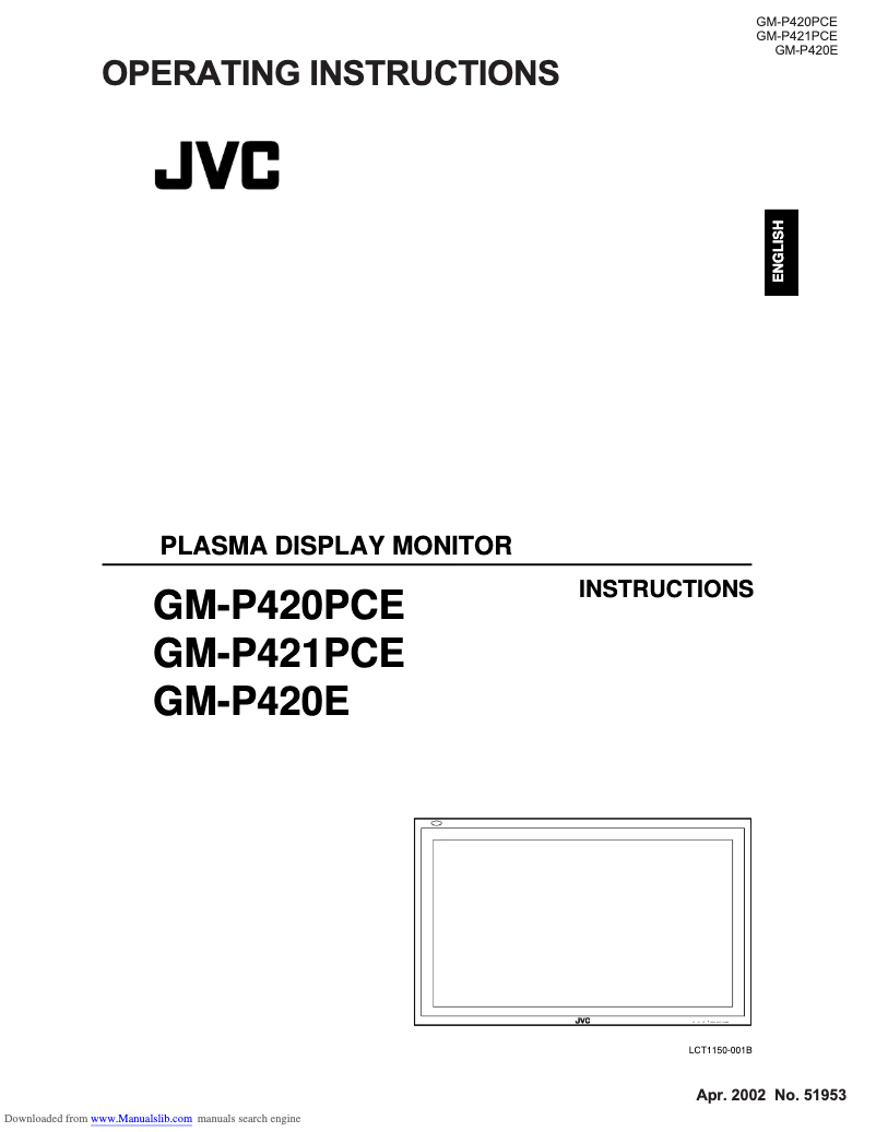 Page n°1 - Manuel utilisateur JVC GM-P420PCE