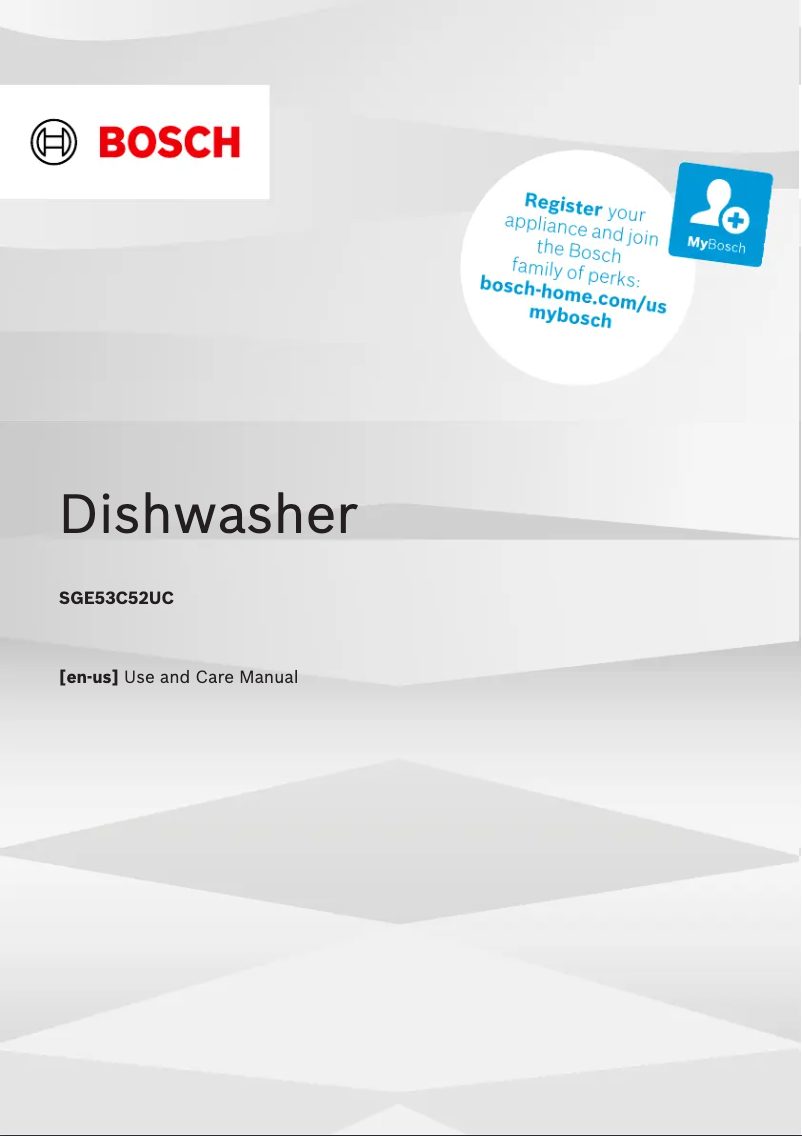 Page 1 de la notice Guide d'installation Bosch SGE53C52UC