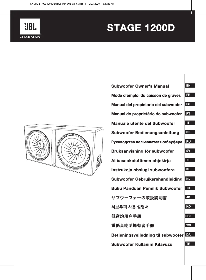 Image de la première page du manuel de l'appareil Stage 1200D