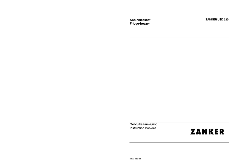 Page n°1 - Manuel utilisateur Zanker USD 320