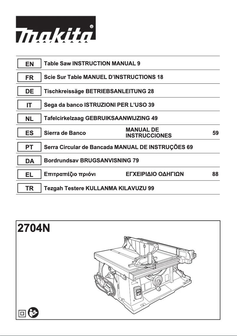 Página 1 del manual Manual de usuario Makita 2704N