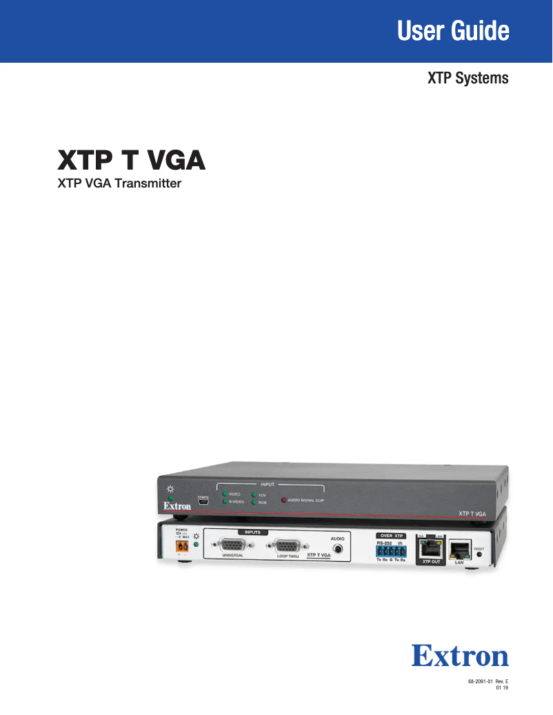 Image de la première page du manuel de l'appareil XTP T VGA