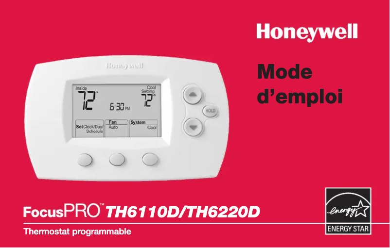 Page n°1 - Manuel utilisateur Honeywell FocusPRO TH6110D