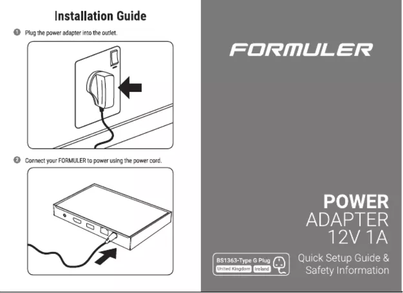 Image de la première page du manuel de l'appareil UK Power adapter