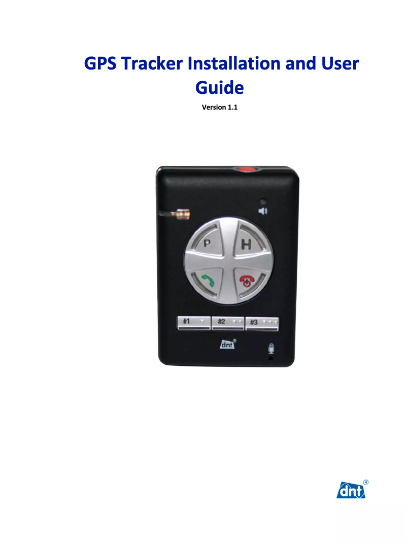 Page n°1 - Manuel utilisateur dnt GPS Tracker